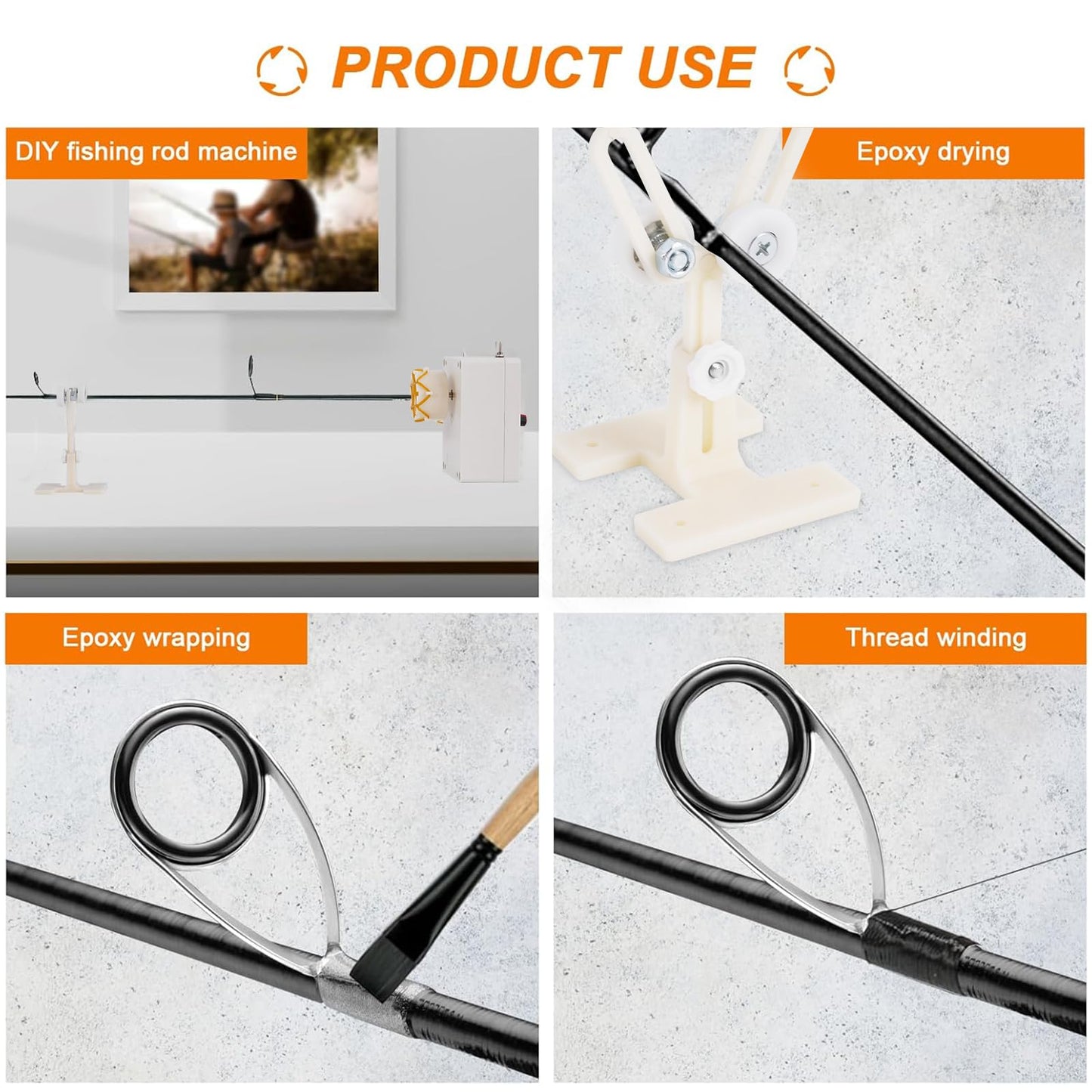 Upgrade Fishing Rod Building Drying System, Type-C Port Professional DIY Fishing Rod Adjustable Forward and Reverse Switch, Electric Winding Machine 0-40RPM