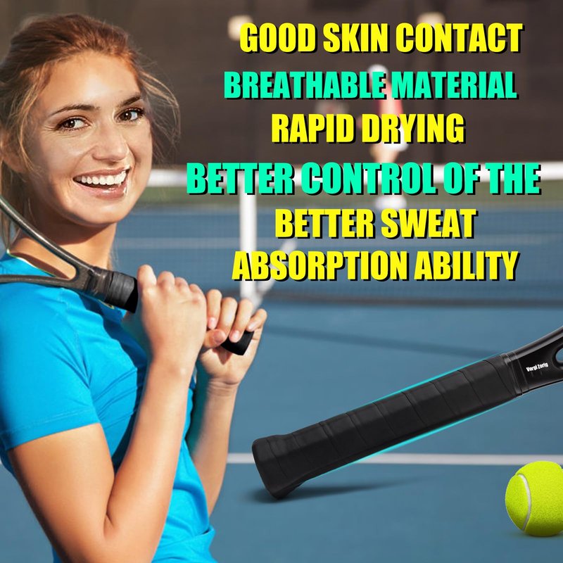 VORHI ZORIG Tennis Racquet Grip Tape,(6/12-Grips) Racquet Grips，Tennis Overgrip Grip Tape Tennis Racket (6-Cyan)