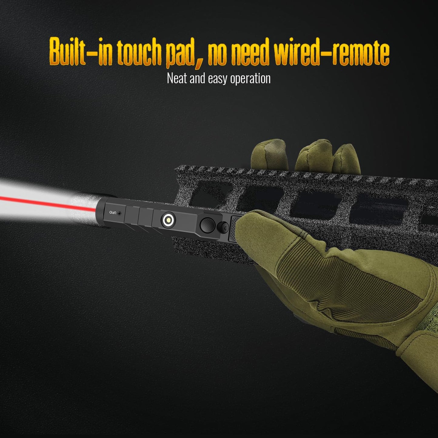 DEFENTAC 1600 Lumens Red Beam Light Combo Compatible with Mlok/Picatinny for Rifle, Weapon Light with with Momentary Strobe, Rechargeable