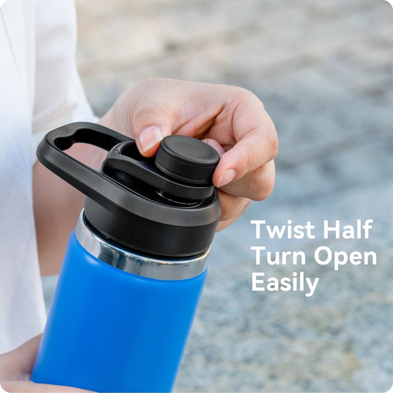Prurex Replacement Chug Lid for 2.28" Inner Diameter Bottles - Fits Hydro Flask 12-64oz, Takeya & More | BPA-Free, Durable & Leakproof Wide Mouth Spout Lid (2 pack)