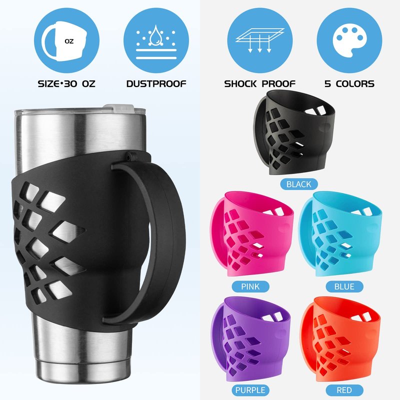 SHTCSZBA Silicone Sleeve for 30 oz Tumblers - Grip Holder for Yeti Rambler/RTIC/Corkcicle (Blue)