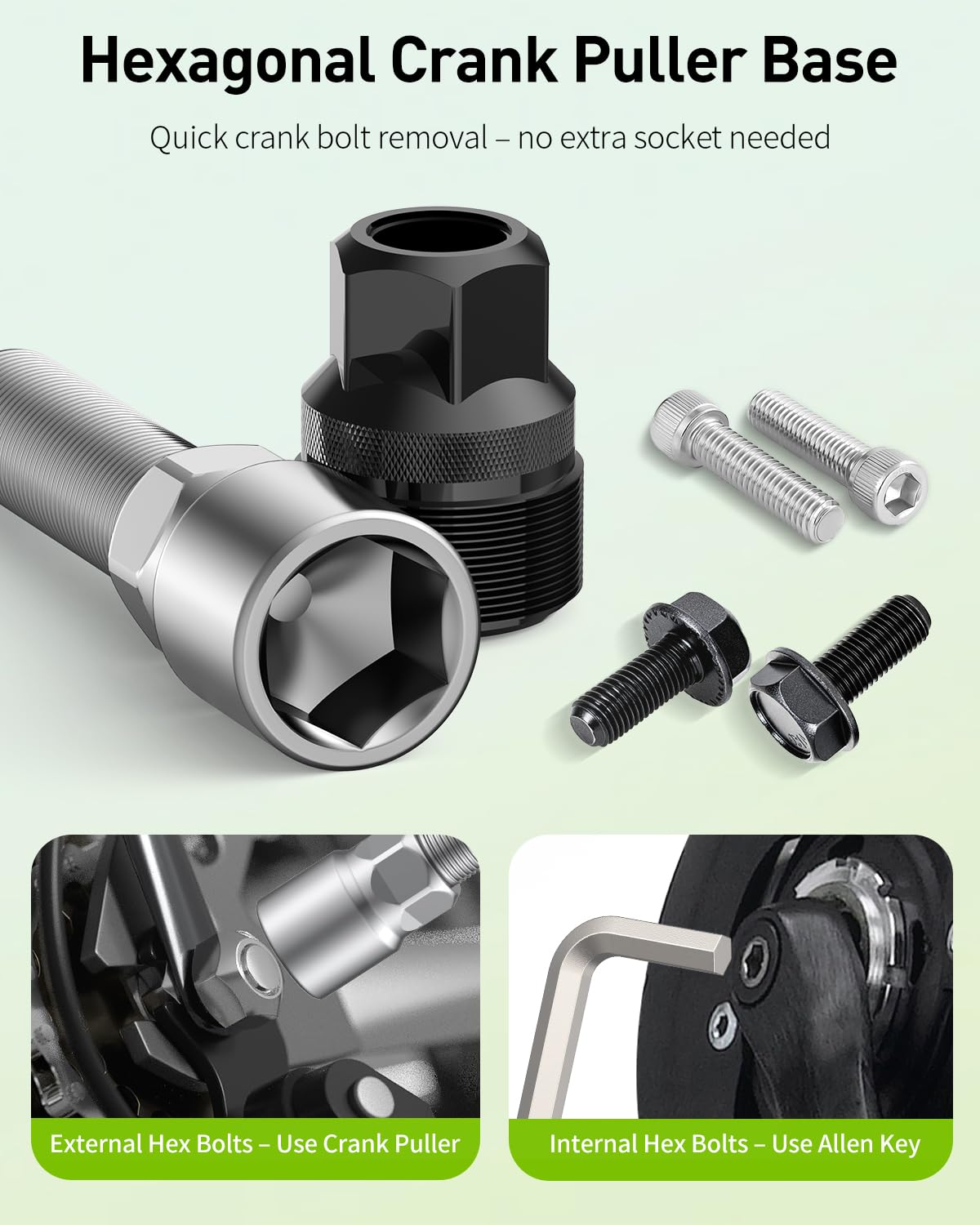 Pawfly Bicycle Crank Puller, Bike Crank Removal Tool with Wrench & Top Cap, Bottom Bracket Tool, Crank Puller Bike Tool, Bike Repair Kit for Square Taper Shimano & ISIS Splined Crank Arm