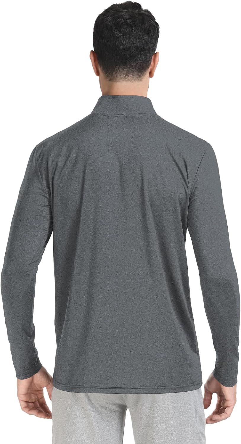 Men's Quarter Zip Pullover Golf Shirt - UPF 50+ Moisture-Wicking & Breathable Sun Protection