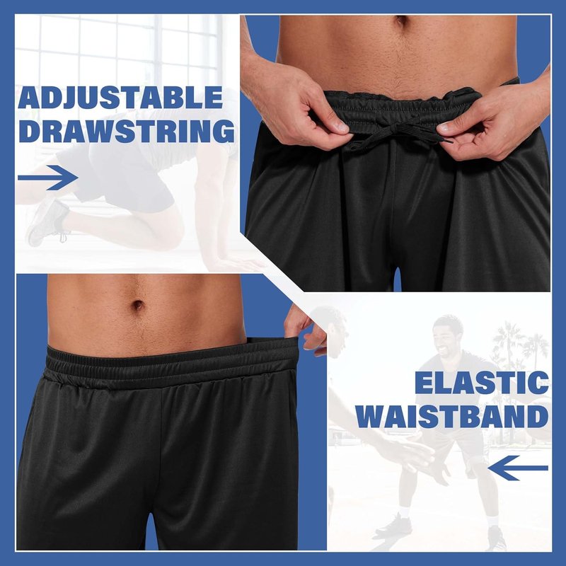 Men's Quick Dry Gym Shorts - 5 Pack Athletic Basketball & Running Shorts with Pockets | Casual Activewear