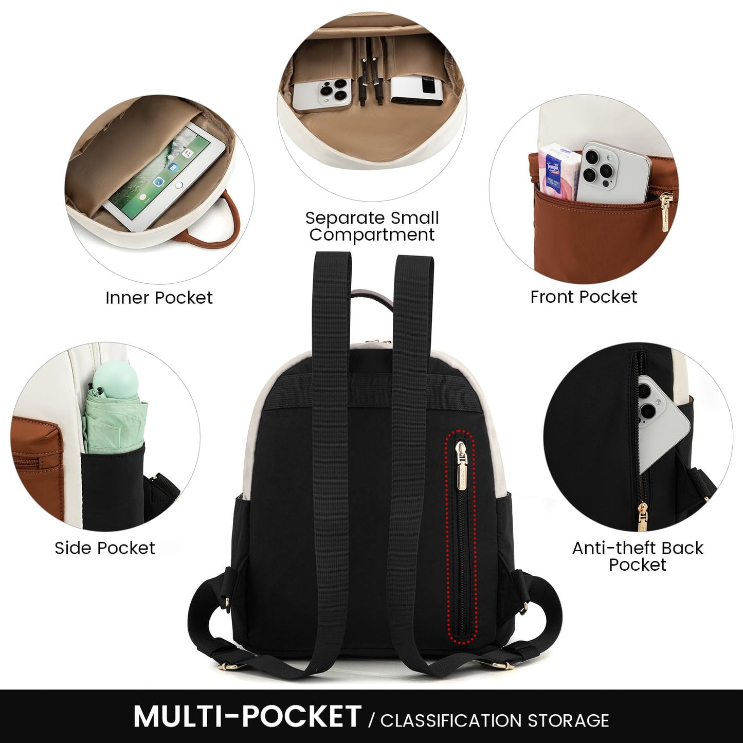 LOVEVOOK Mini Backpack for Women Light Weight Small Waterproof Backpack Purses Daily Backpack Fashion