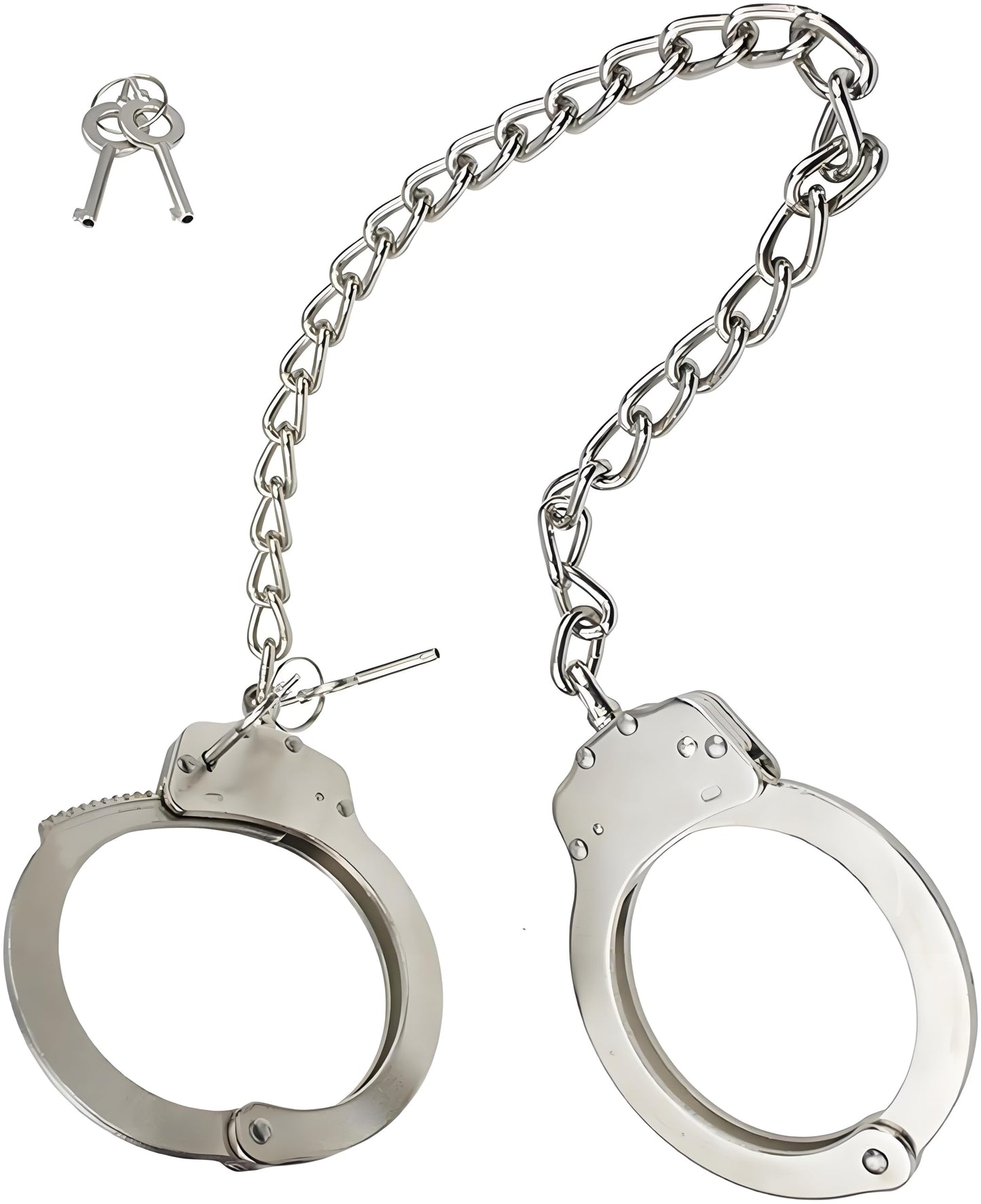 Yoghourds Metal Long Handcuffs - Sturdy Durable Double Lock Steel LegCuffs, Police Professional Heavy Duty Ankle Handcuffs with 2 Keys & Holster (Sliver)