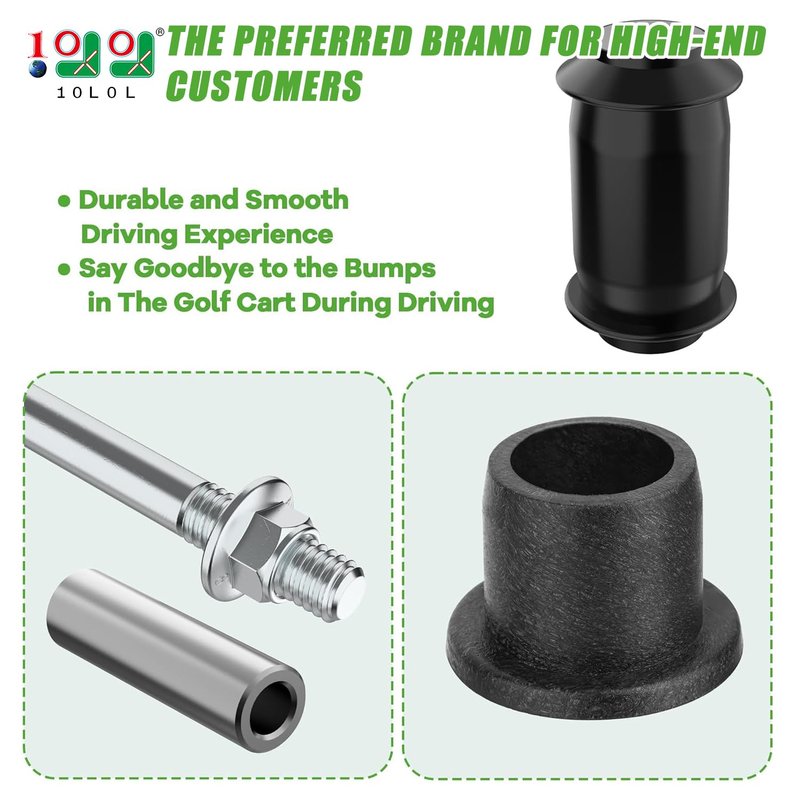 10L0L Golf Cart A Arm Suspension Bushing & Sleeve Kits for EZGO RXV 2008-up Gas & Electric Golf Carts,Replaces Parts 608086 601340 602085 601754 602415 600525