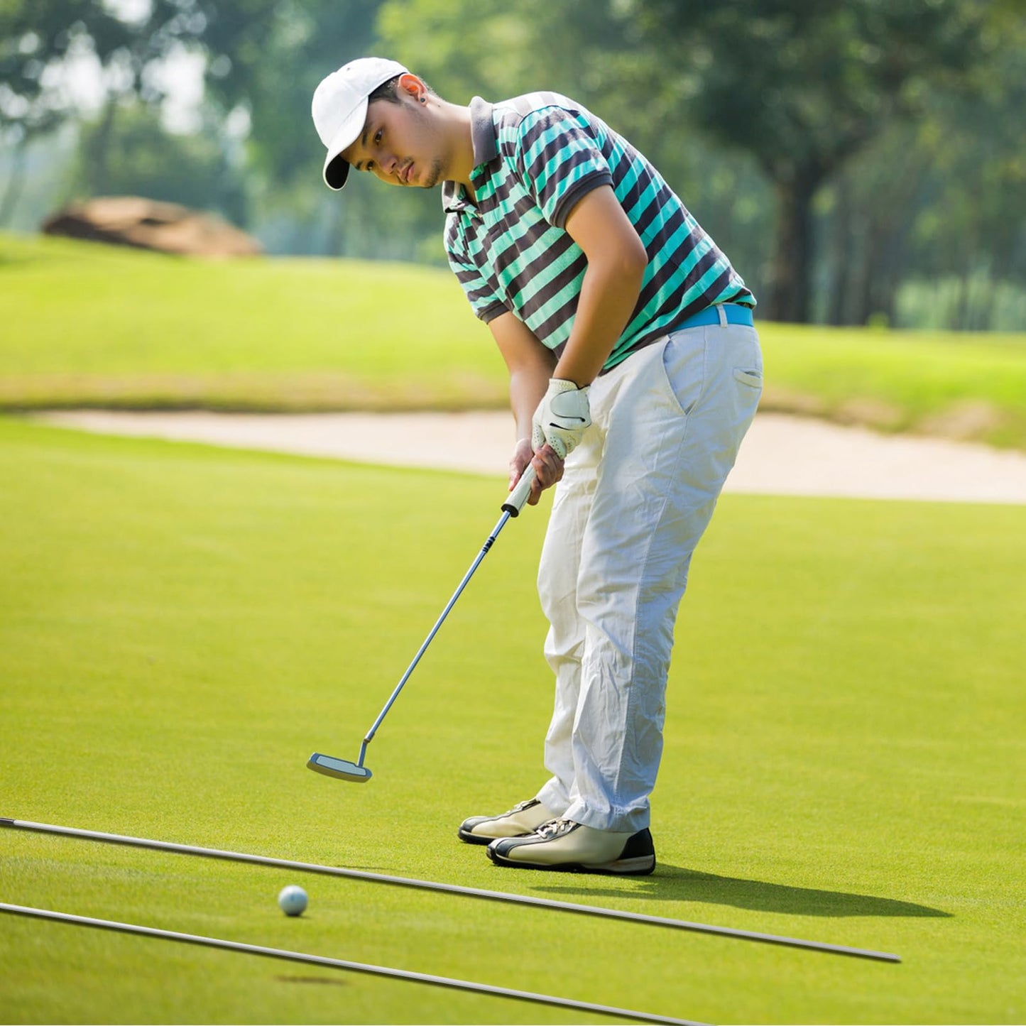 Billisa Golf Alignment Sticks 43 Inches Value 5-Pack with Premium Cover, Training Rods Essential Aiming Stick for Perfect Swing & Accurate Aiming & Effective Practice Guide (5 Pcs in White)