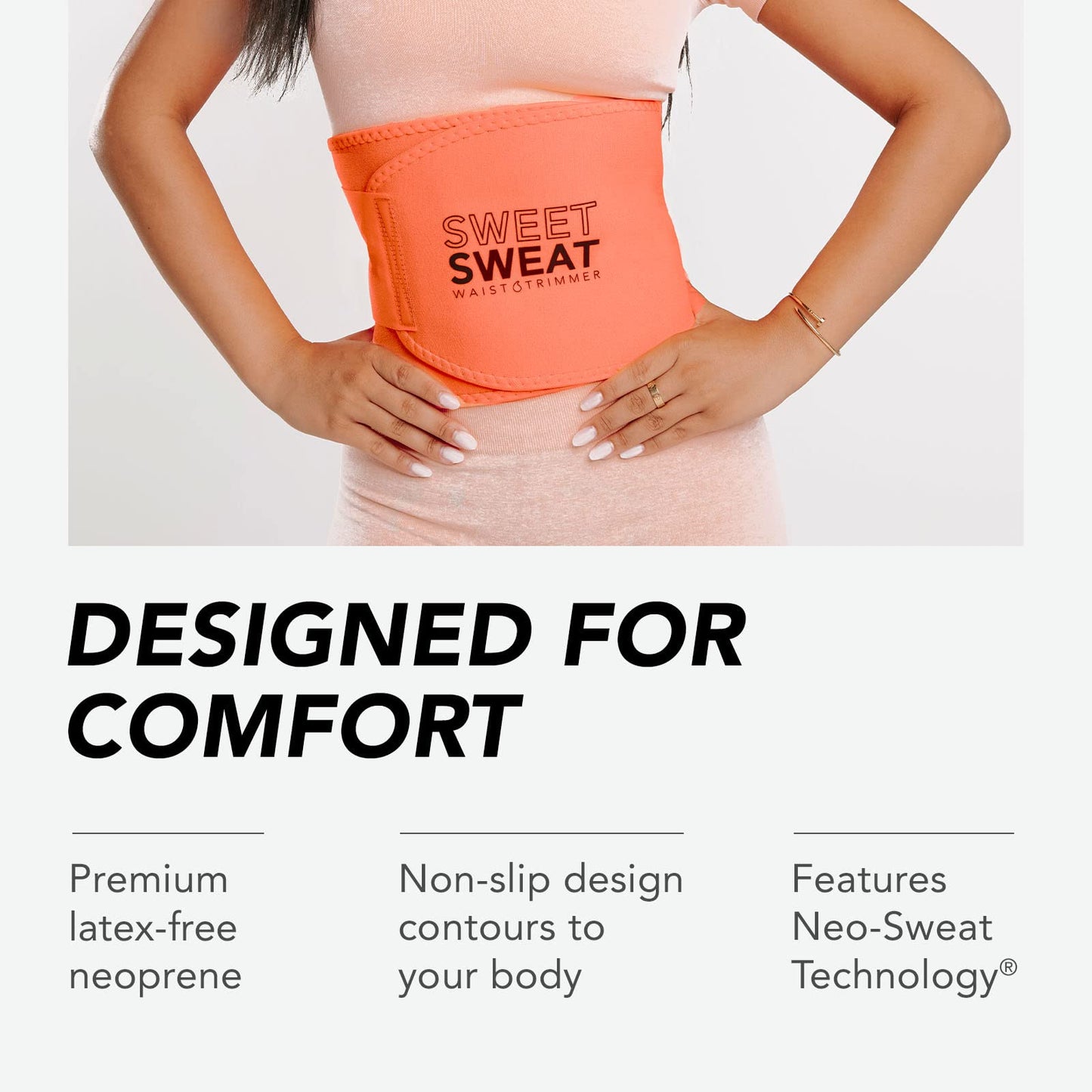 Sweet Sweat Waist Trimmer 'Venice' | Premium Waist Trainer Band for Men & Women (Small)