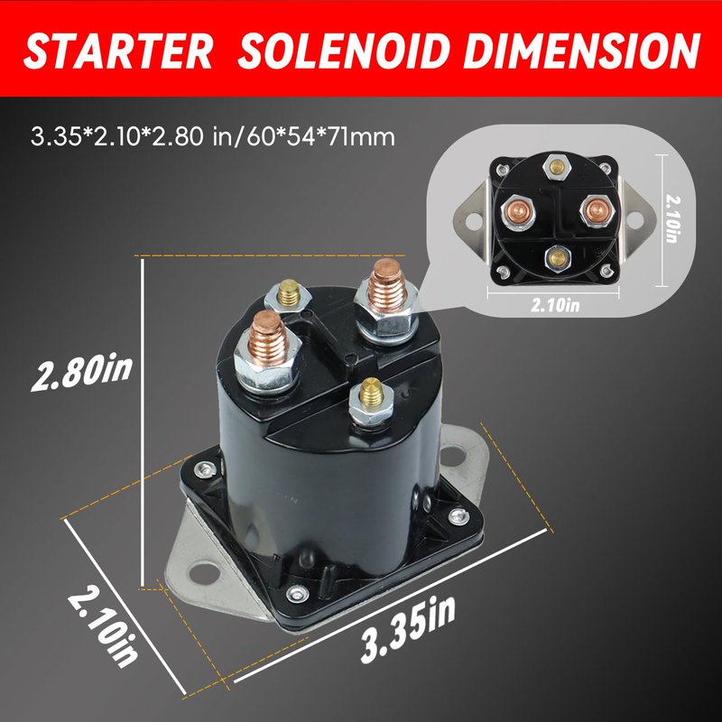 TXRXIZ Golf Cart Solenoid 12V Solenoid Relay Compatible with Club Car DS & Precedent 1984-up Gas Golf Cart 4 Terminal Starter Relay Replaces Part Number 1013609 435-154 1012275 1117 LPL6003