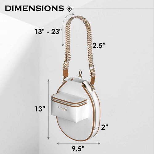 Pickleball Gifts for Women – Paddle Bag, Leather Crossbody with Adjustable Strap & Fence Hook – Stylish Everyday Design