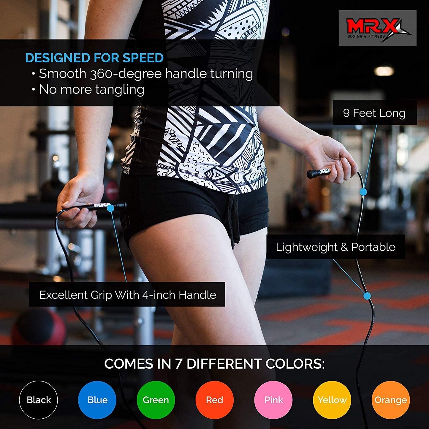 MRX 9" PVC Jump Rope for Cardio Fitness | Versatile for Kids & Adults
