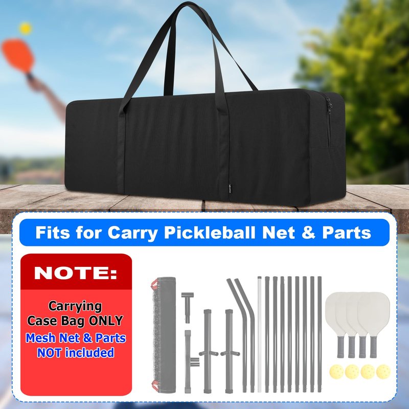 Easecos Pickleball Net Set Carry Bag Portable Pickle Ball Equipment Storage Bag Foldable Badminton Net System Replacement Bag Heavy Duty Zipper Duffle Bag for Indoor Outdoor Driveway Backyard, NO Net