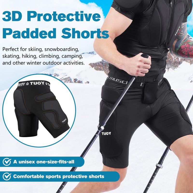 TIAXU TIAXU Men Protective Padded Shorts for Skateboard Ski Ice Skating Snowboarding Snowboard Butt Pad Tailbone Hip Women