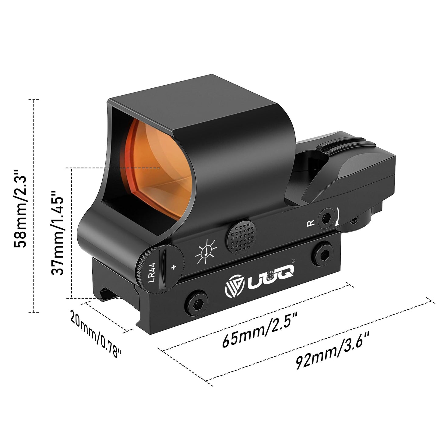 UUQ Red Dot Sight for Beginners - 1x28x40mm Reflex Sight with 4 Reticles, 800G Shockproof & Low-Light Clarity, 20mm Picatinny Rail Mount for Airsoft/Hunting/Paintball