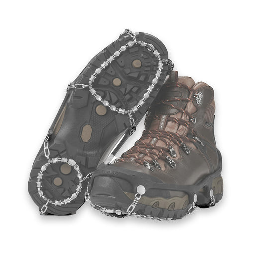 Yaktrax Diamond Grip (Med) - Full-Foot Traction on Ice, Snow, & Multi-Terrain Surfaces - Swiveling Diamond Bead Grip Points - Cold-Resistant Easy On/Off Elastic Upper Band