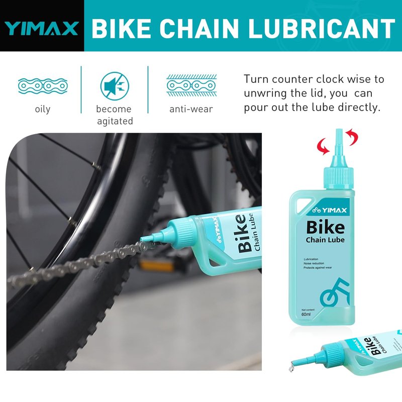YIMAX Bike Chain Cleaner Set, Bicycle Cleaning Kit Chain Lube and 500ml Cleaning Spray Biodegradable Bike Chain Lubricant with Brushes Cycling Maintenance (Cleaner-410ML)