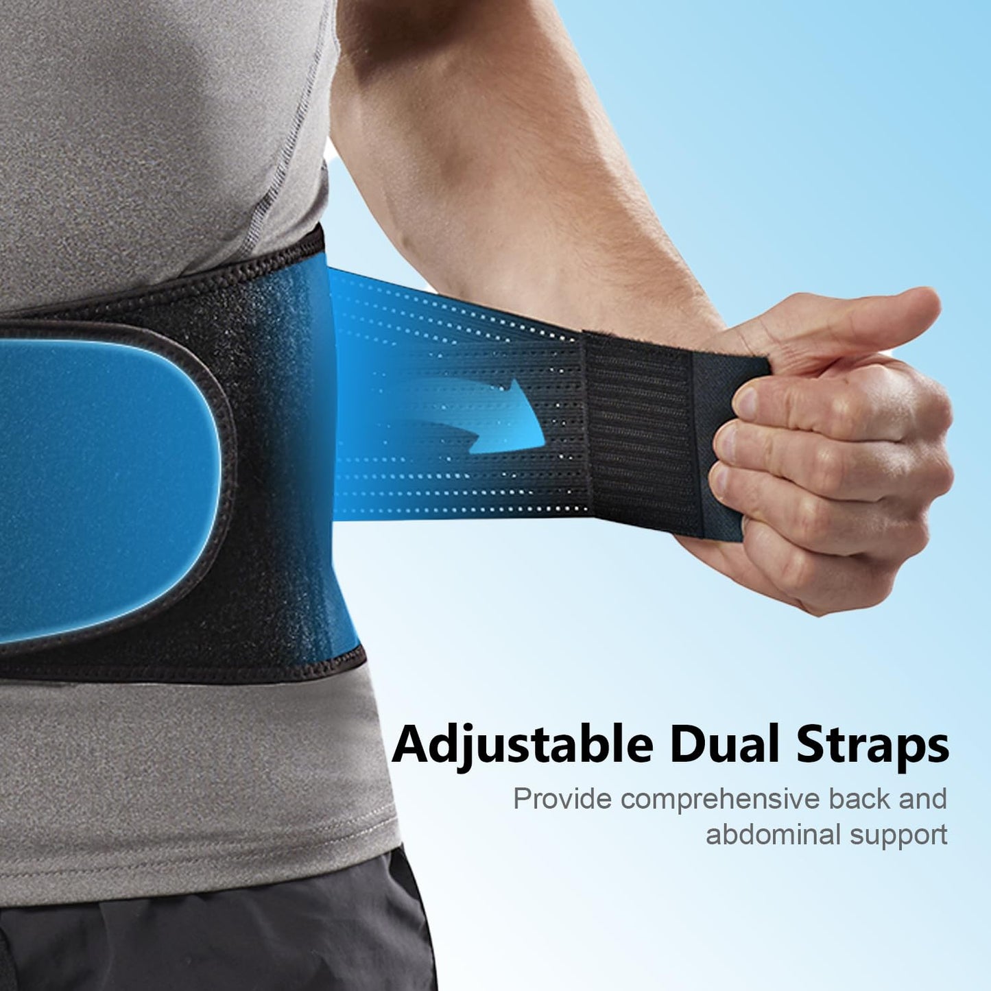 Comforband Copper-Infused Back Support Brace – Lightweight Lumbar Belt with 6 Supportive Stays for Lower Back Pain Relief, Muscle Spasms, Strains, Arthritis, and Sciatica – for Men and Women (XXL)