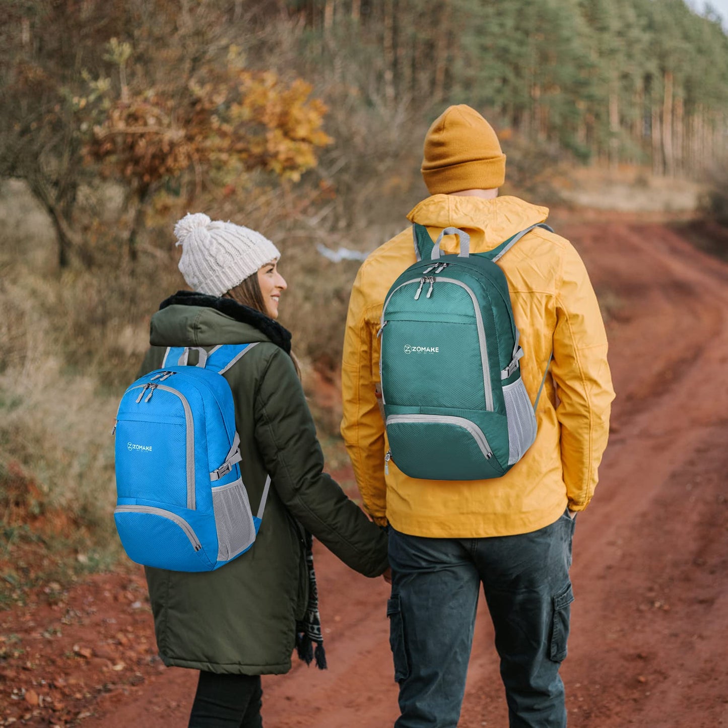 ZOMAKE Lightweight Packable Backpack 30L - Foldable Hiking Backpacks Water Resistant Compact Folding Daypack for Travel(Light Blue)