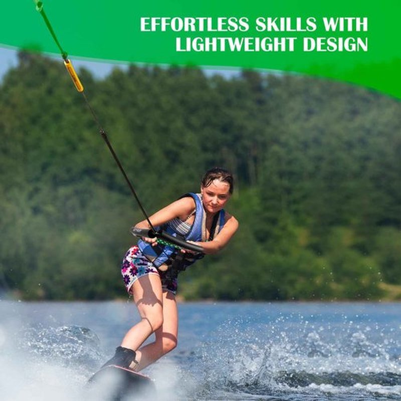 SETYPARY 75FT No Stretch Dyneema Wakeboard Rope and Handle, 4 Sections Floating Wakeboard Tow Rope Water Ski Ropes for Wakeboarding, Waterskiing, Kneeboarding and Wakesurfing (Green)