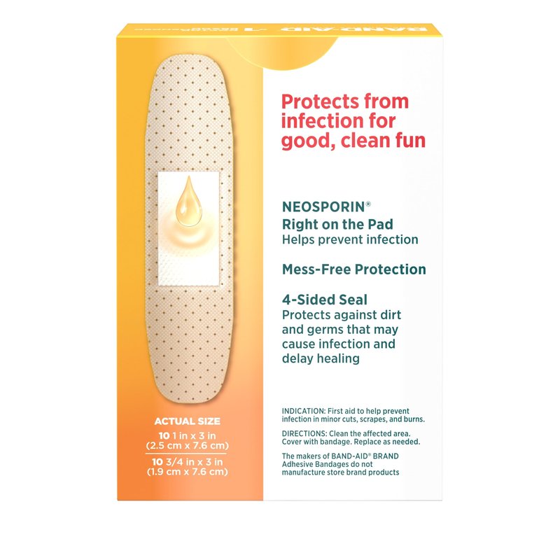 Band-Aid Brand Bandages with Neosporin Antibiotic Ointment, Assorted Sizes, 20 Count ( Pack Of 6 )