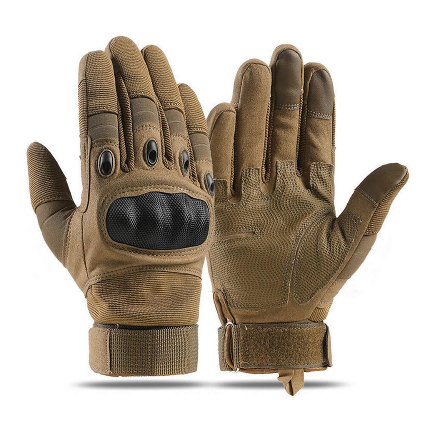 HYCOPROT Men’s Utility Gloves, Motorcycle Glove with Touchscreen Full Finger Palm Pad Protective Gears Hard Shell Work Outdoor Lightweight Breathable for Sport Hiking Motorbike Cycling Riding Running