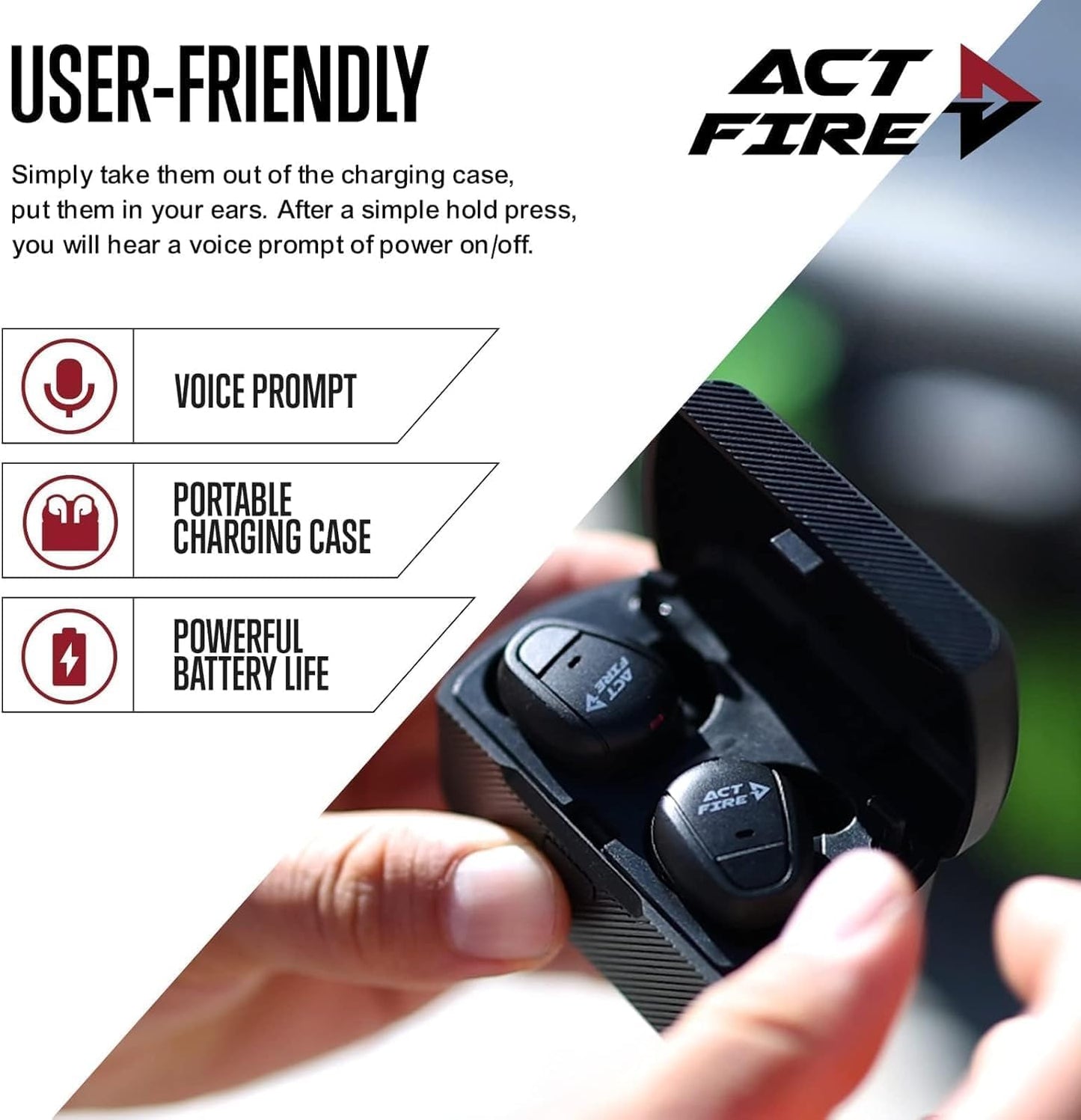 Shooting Ear Protection Ear Plugs - Electronic Noise Reduction Earbuds for Optimal Hearing Safety