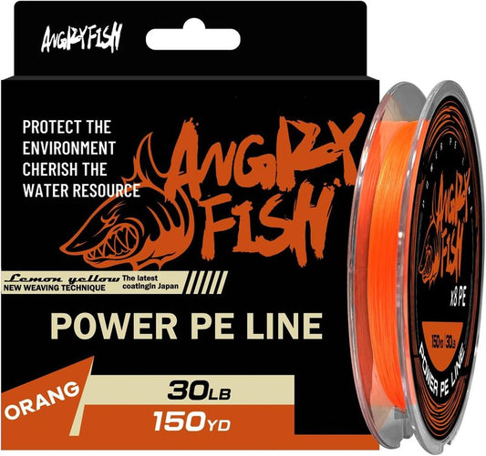 ANGRYFISH 8 Strand PE Braided Fishing Line - Ultra-Strong, High-Visibility - Pink/Orange for Freshwater & Saltwater