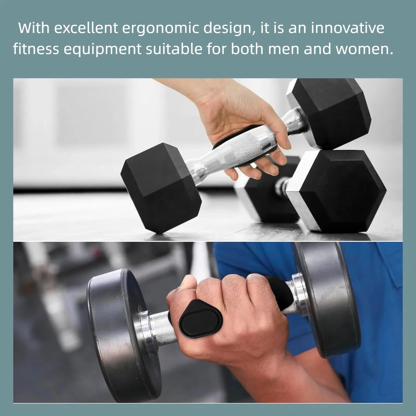 ourgle Anti-Slip Workout Grips - Ergonomic Rubber Hand Protector Gloves for Weight Lifting, Pull-Ups, Gym Training and Exercise, for Men and Women