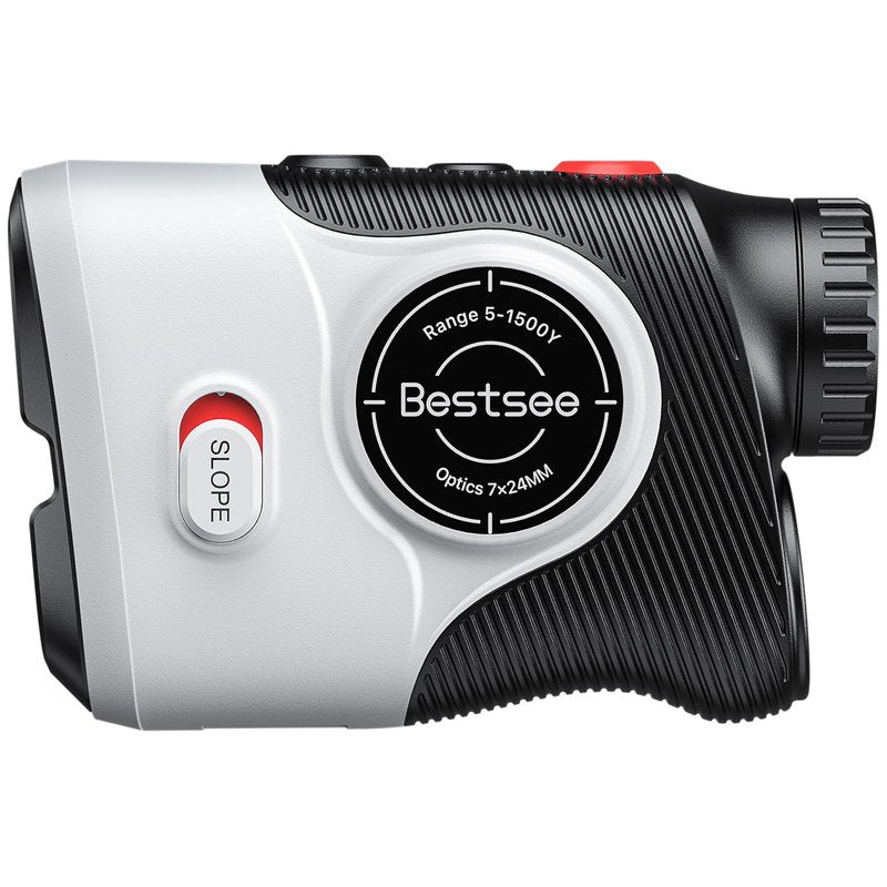 Bestsee Golf Laser Rangefinder 1500Yards - 0.3s FlagLock w/Vibration, 7X Magnification, Red Backlight, 85% Light Transmission Lens, Built-in Magnet Stripe for Golfing/Hunting | Golf Accessories