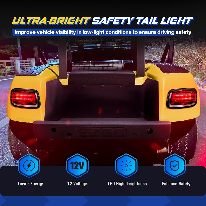 SUPGCPER EZGO LED Headlight Taillight Kit for TXT 1996-2013 Carts, 12V Golf Cart LED Light Bar Kit with Wiring Harness Switch, High-Brightness Street Legal Light Kit
