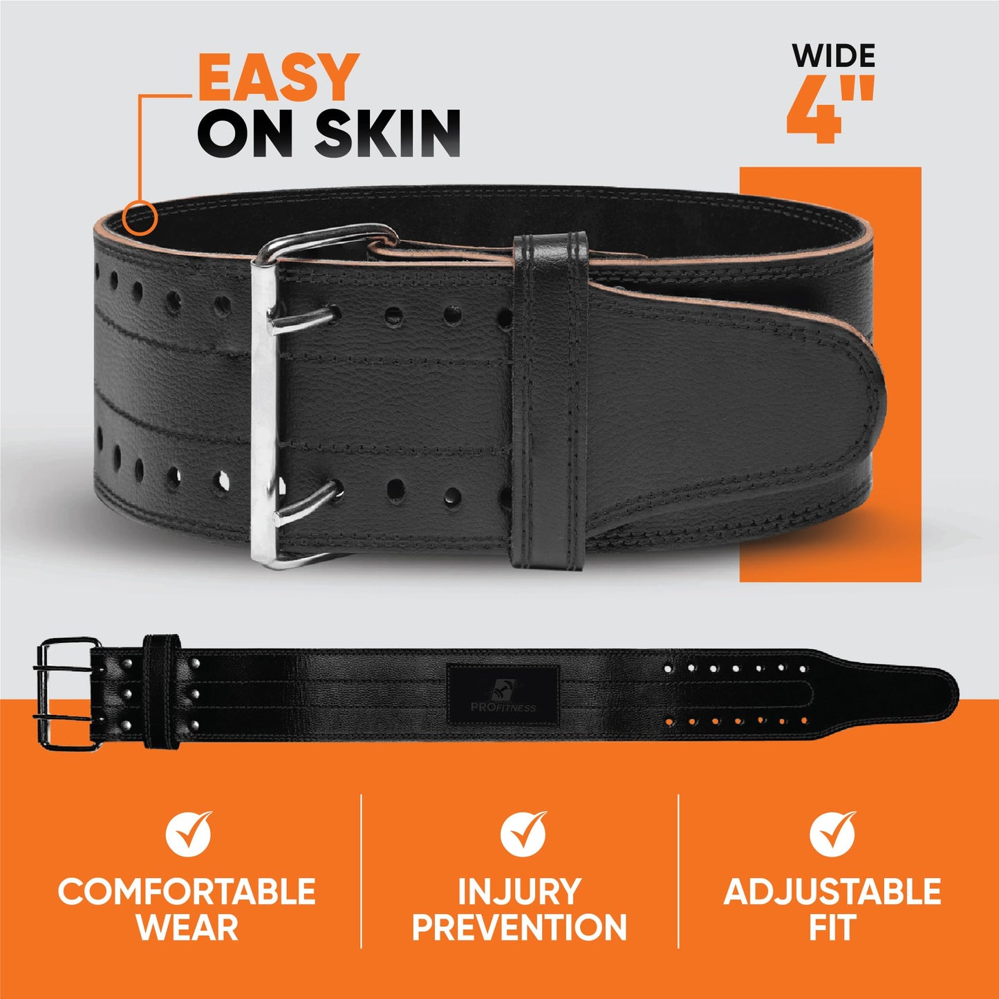 Weightlifting Belt for Men & Women - Heavy Duty Belt for Weightlifting - Weight Lifting Belt Women for Weight Training Belt - Lifting Belt for Back Support(Black/White, Medium)