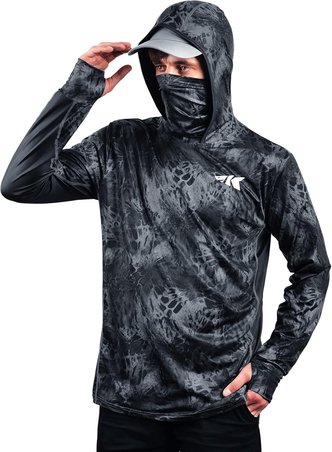 KastKing Men's UPF 50 Long Sleeve Fishing Hoodie - UV Protection, Lightweight & Comfortable