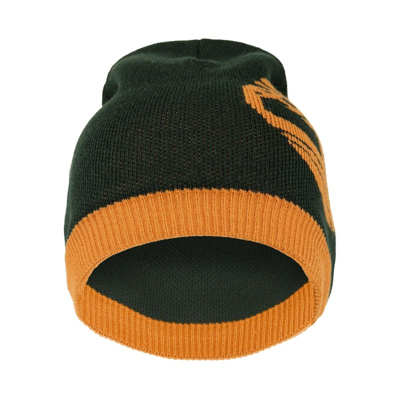 Timberland Men’s Logo Pull-On Beanie - Soft Ribbed Knit Winter Hat, Jacquard Tree Design, Warm Stretch Fit for Cold Weather, Leaf Green, One Size