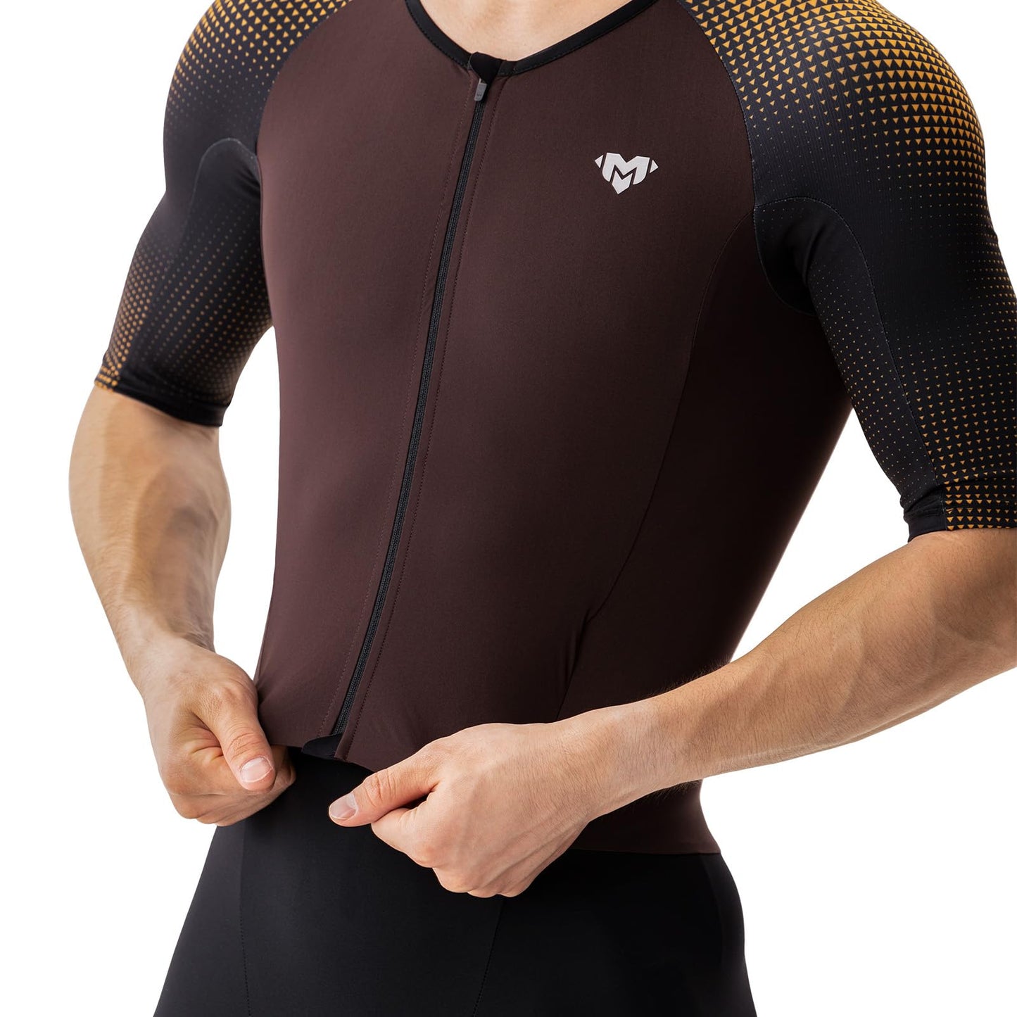 MY KILOMETRE Men’s Triathlon Suits Short Sleeve Tri Suit Racing Triathlon Suit – Quick Dry, Padded, Zipper Pocket