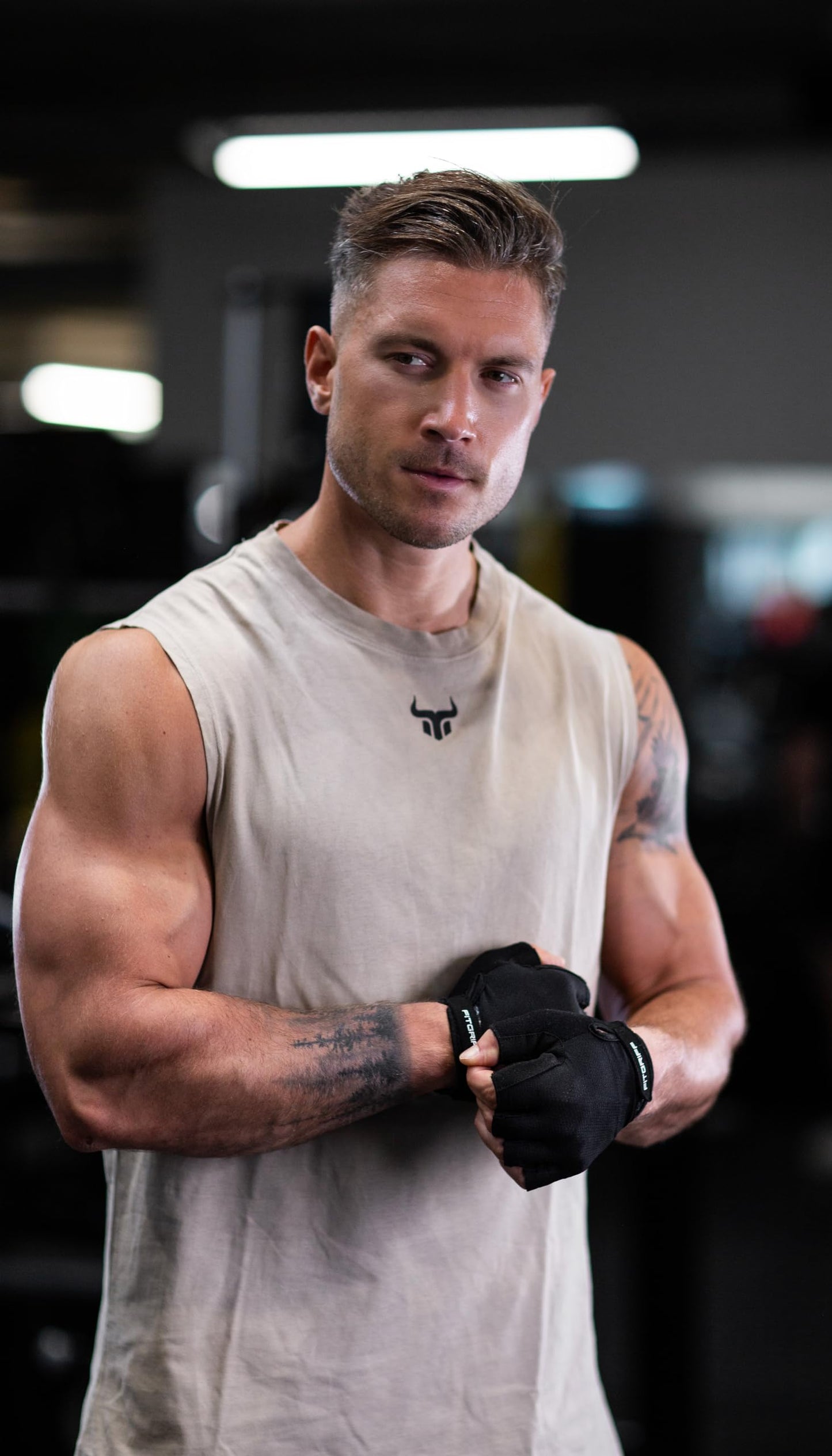 Fitgriff® Workout Gloves (Padded) for Men & Women - Fingerless Gym Gloves for Weight Lifting, Training - Full Palm Protection (Black, Size 5)