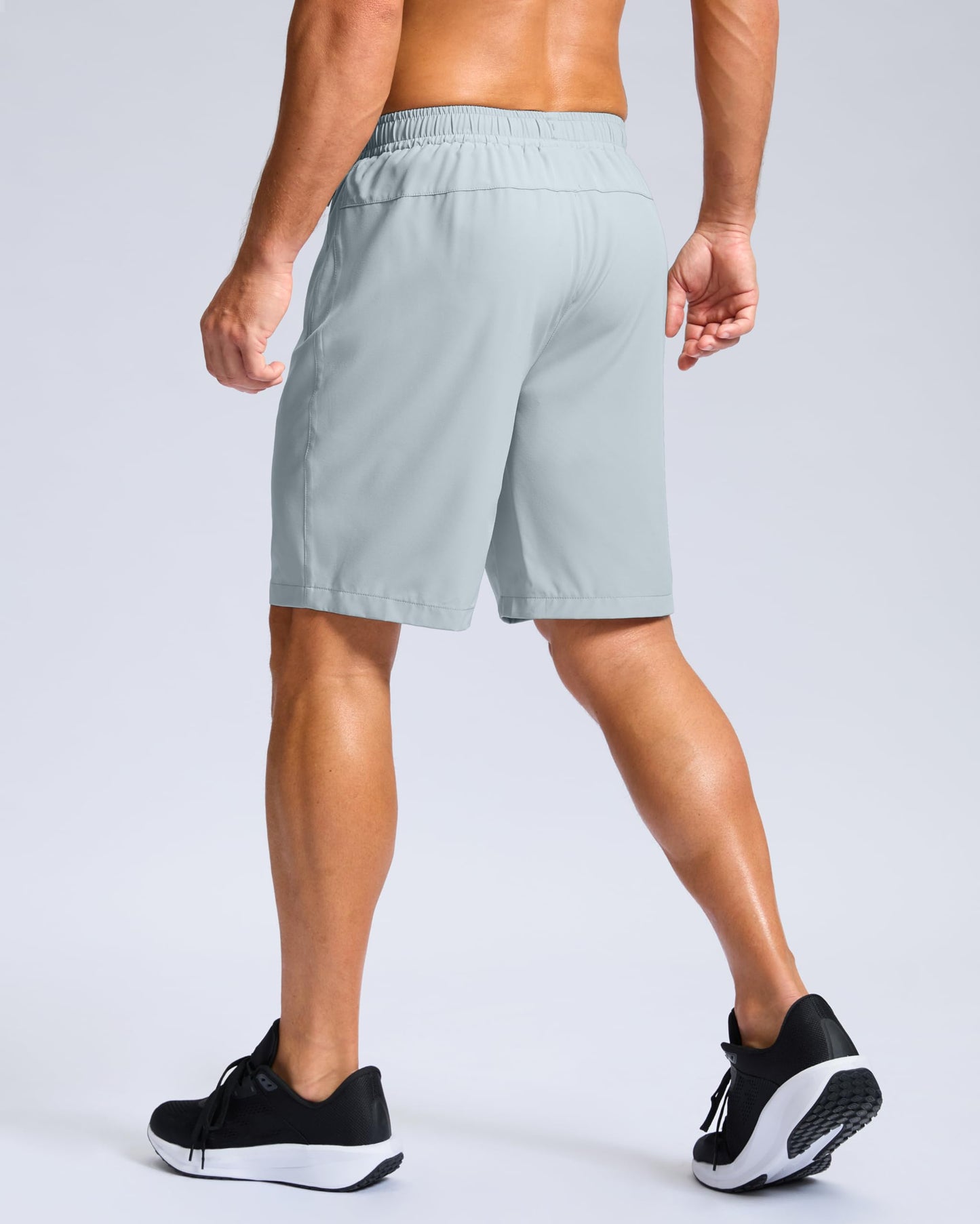 G Gradual Men's Athletic Running Shorts with Zipper Pockets Quick Dry 7"/ 5"/ 9" Workout Gym Shorts for Basketball Hiking(Light Grey,9M)