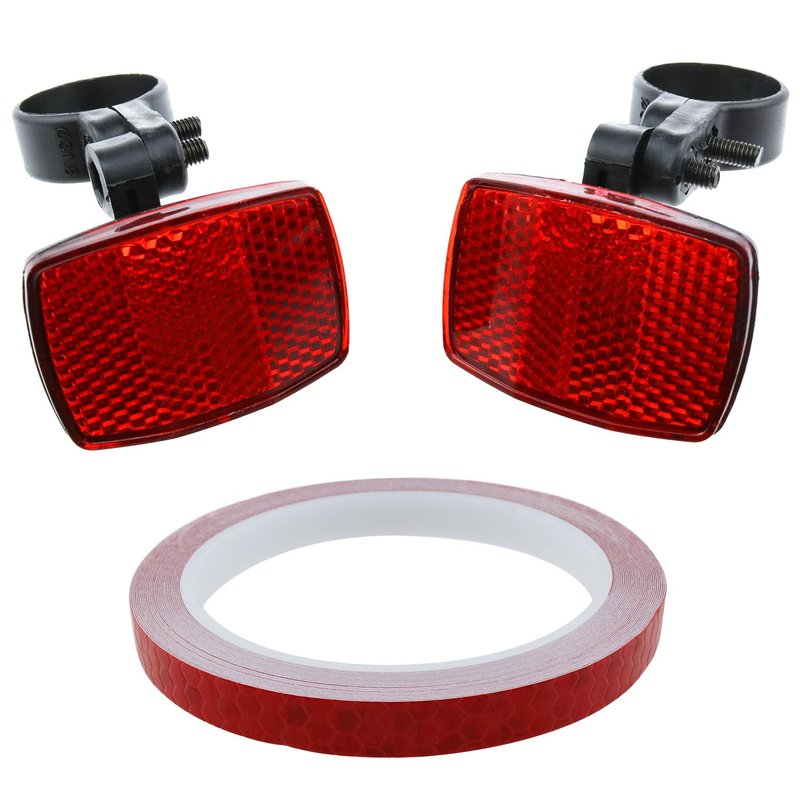 Haidong Bike Safety Warning Reflector Bicycle Reflectors Kit with Reflective Tape Bike Front and Rear Reflector Bike Accessories-2PCS