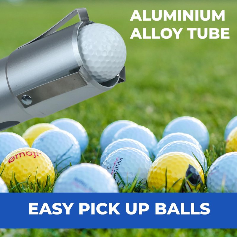 Mobile Pro Shop Golf Ball Retriever | Portable Shag Bag for Golf Balls | Collector with Detachable Aluminum Alloy/Plastic Tube and Handle - Holds up to 80 Balls (Black) (Black)