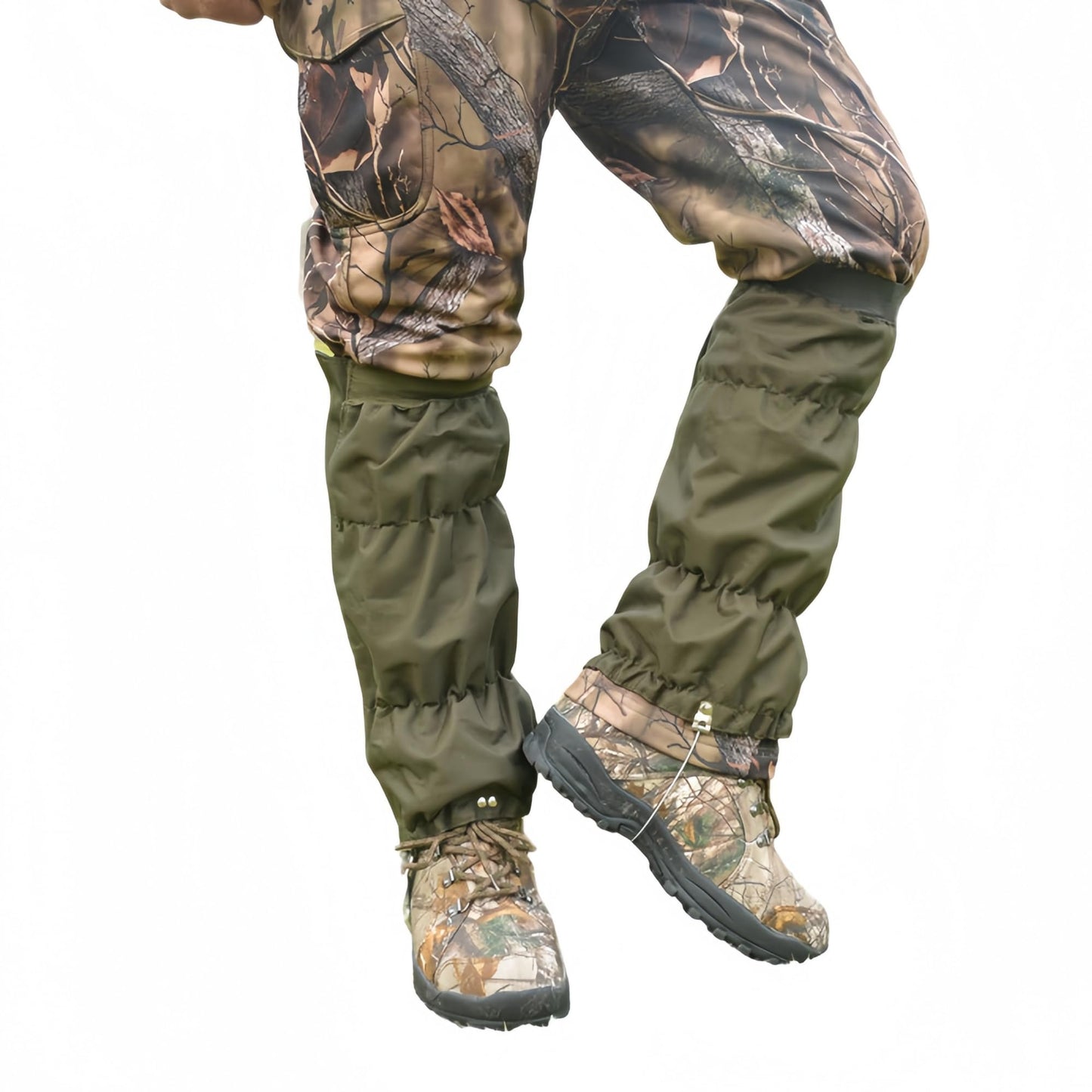 Adjustable Snake Gaiters for Men & Women, Camo Snake Proof Boot Gators, Snake Bite Protection Guards Chaps, Waterproof Leg Gators for Hiking, Hunting, Snow, Snowshoeing, Rattlesnake