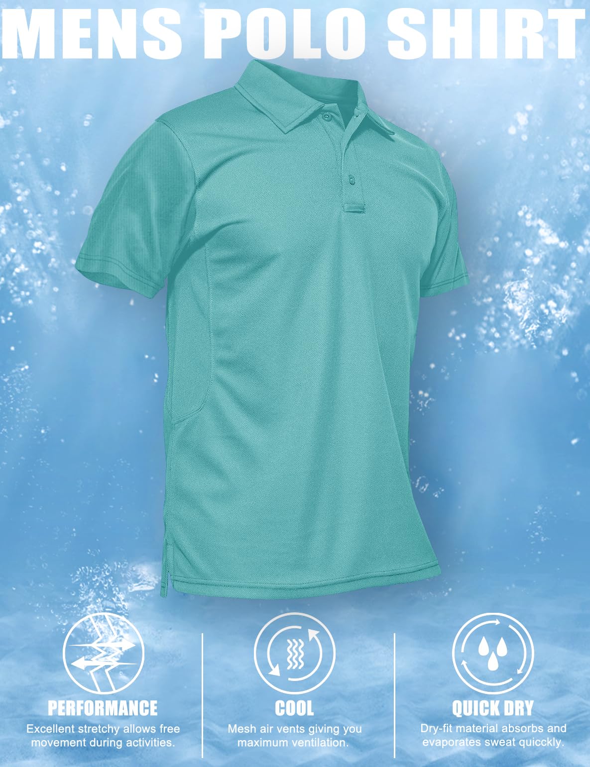 MAGCOMSEN Golf Polo Shirts for Men Short Sleeve Golf Shirts for Men Quick Dry Shirts Summer Shirts Polo Shirts Work Shirts for Men T Shirts Fishing Shirts Casual Shirts
