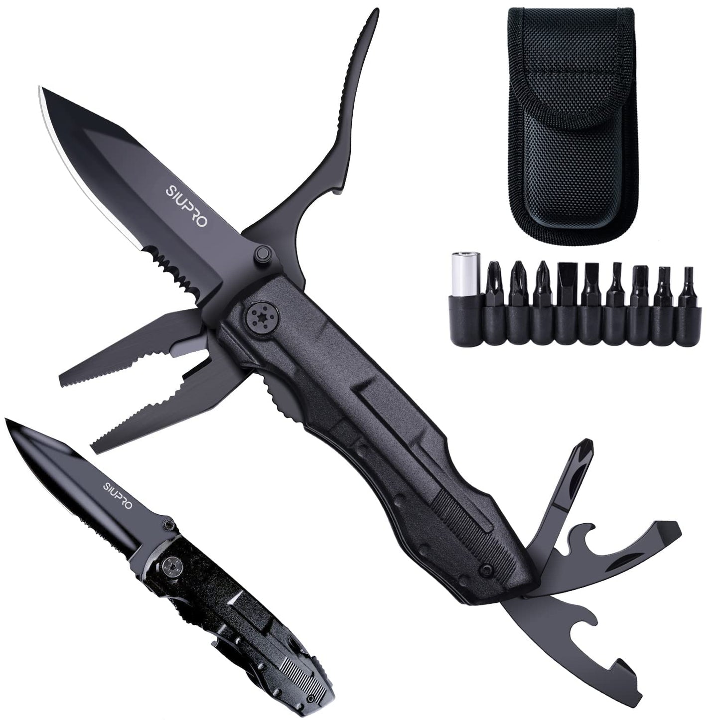 Multitool Pocket Knife for Men, Tactical Multi Tool, Father's Day Gifts for Dad Boyfriend Husband, Multipurpose Utility Plier Set, Camping, Survival Gadgets Kit