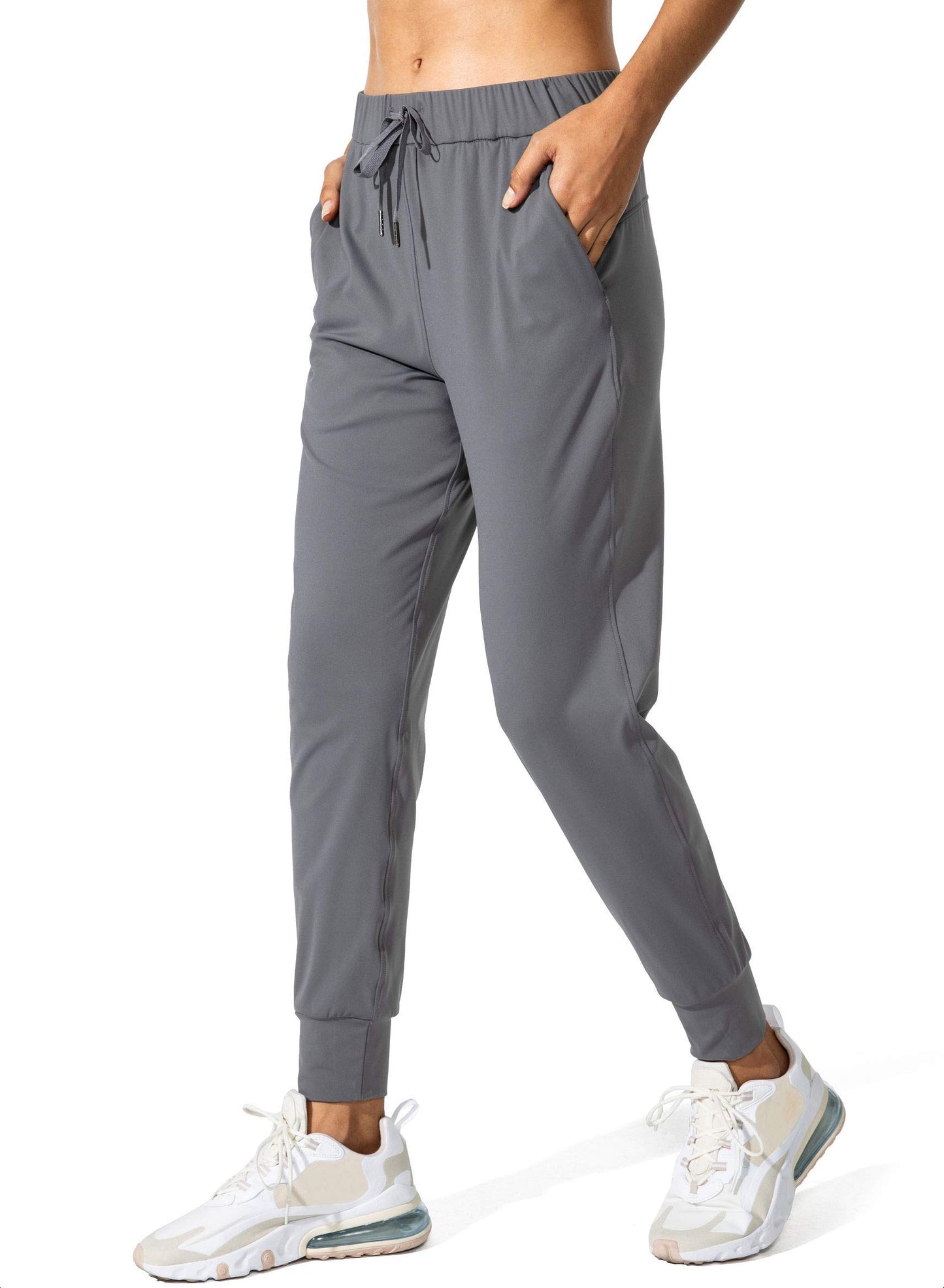 SANTINY Women's Joggers Pants Pockets Drawstring Running Sweatpants for Women Lounge Workout Jogging(Dark Grey_M)