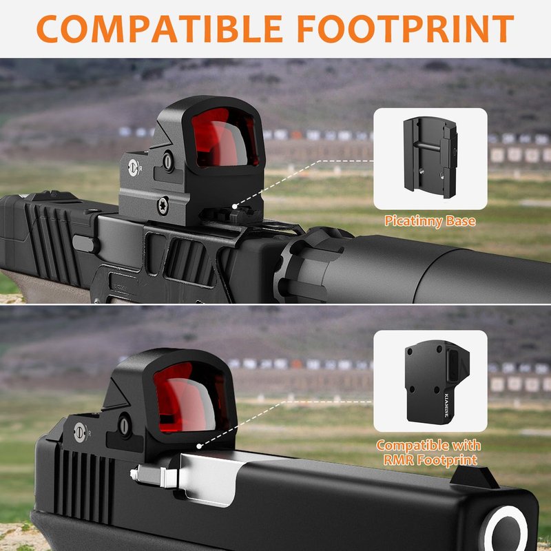 KIAMINE 3 MOA Red Dot Sight, RMR Footprint – Compatible with Holosun 407C / 507C Mounts, Shake Awake, for Glock MOS, Sig Sauer, 1911, and Picatinny Rifles