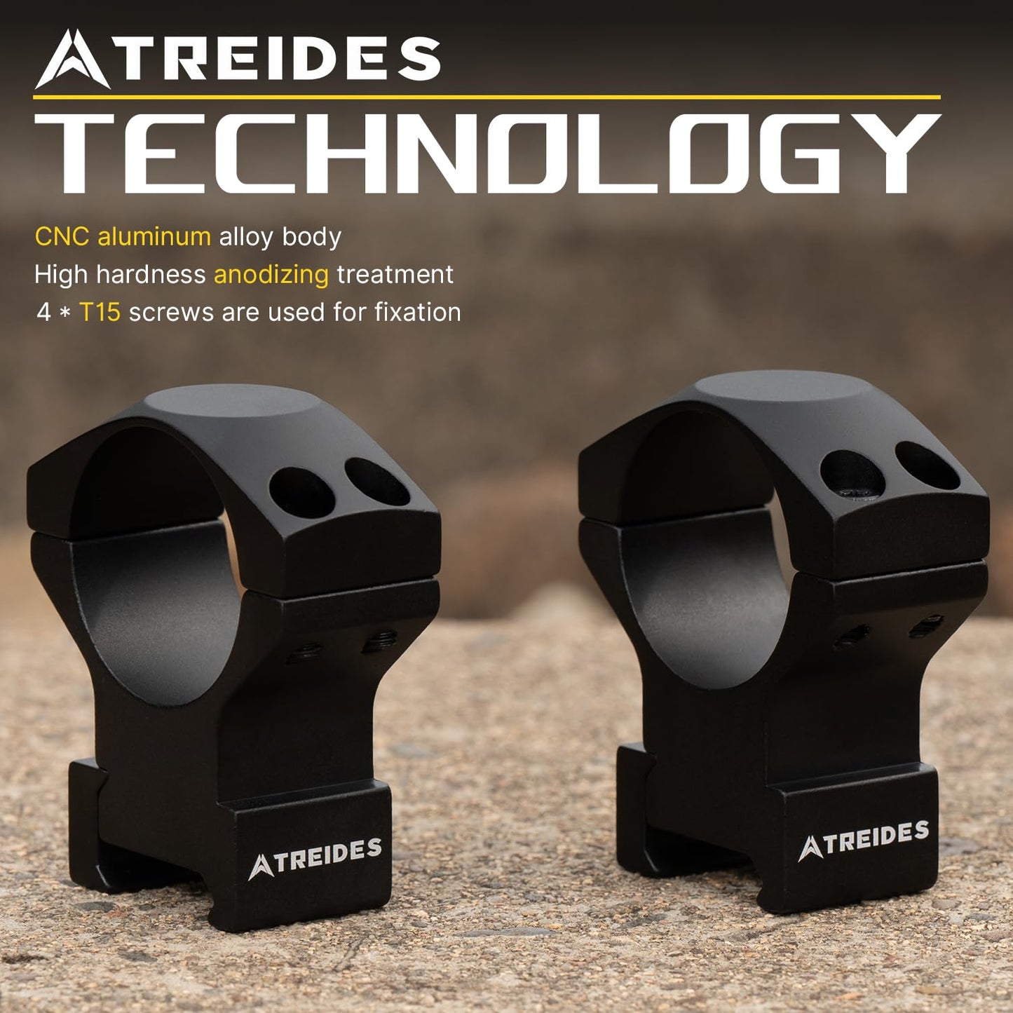 ATREIDES Scope Rings, 30mm Scope Mount for 20mm Rails, Center Height 1.2 in (Black)