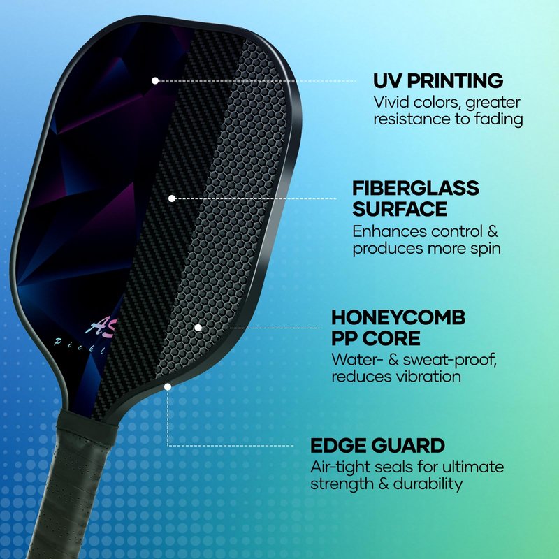 Pickleball Paddles Set of 2, Fiberglass Surface USAPA Approved Pickleball Paddle with 4 Outdoor Indoor Balls & Bag, Lightweight Pickle Ball Rackets for Women Men Kids, Idea Pickleball Gifts