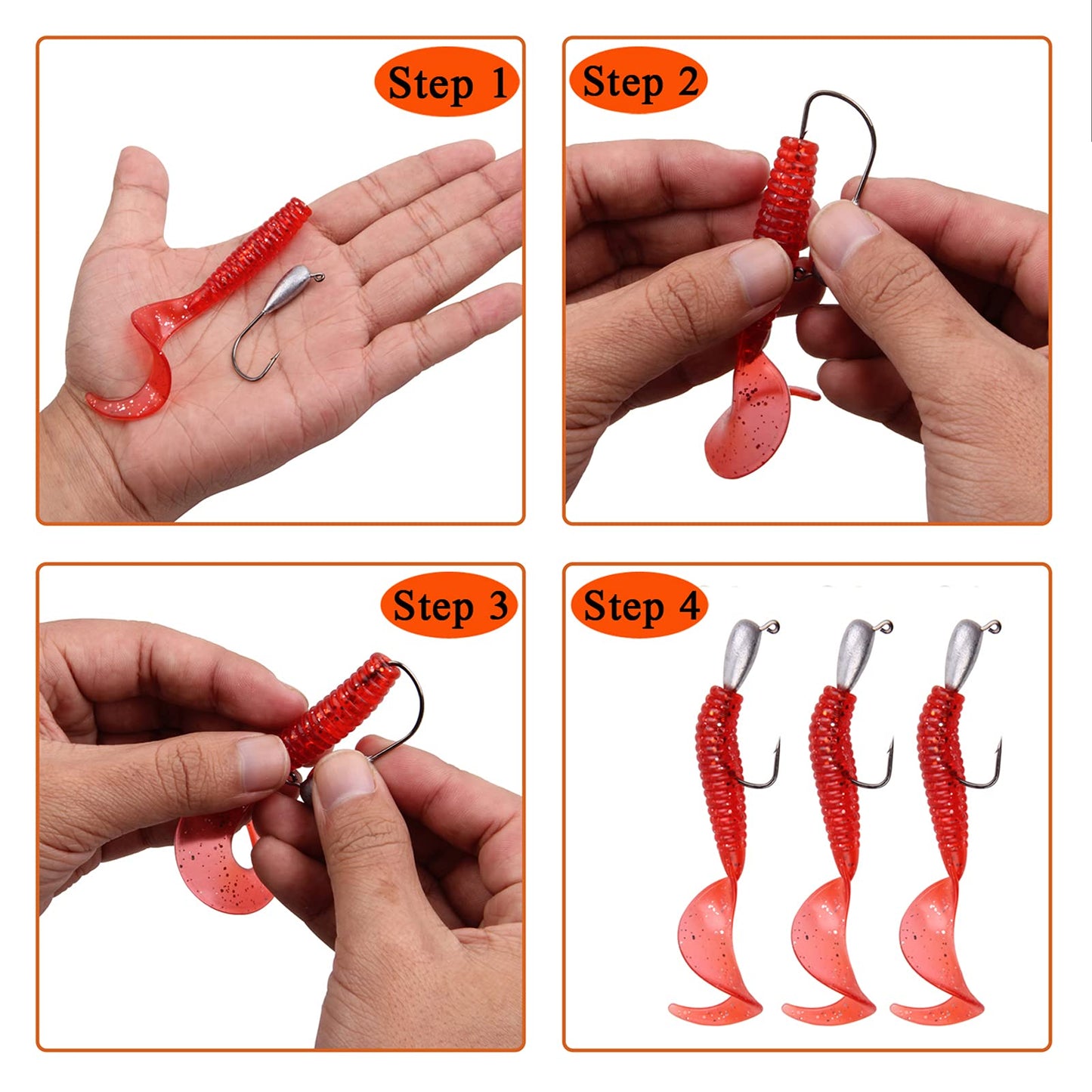 Tube Jig Heads for Bass Fishing, Tube Bait Worm Hooks Swimbait Jig Head Hooks for Freshwater Saltwater Fishing 1/8oz 1/4oz 3/8oz
