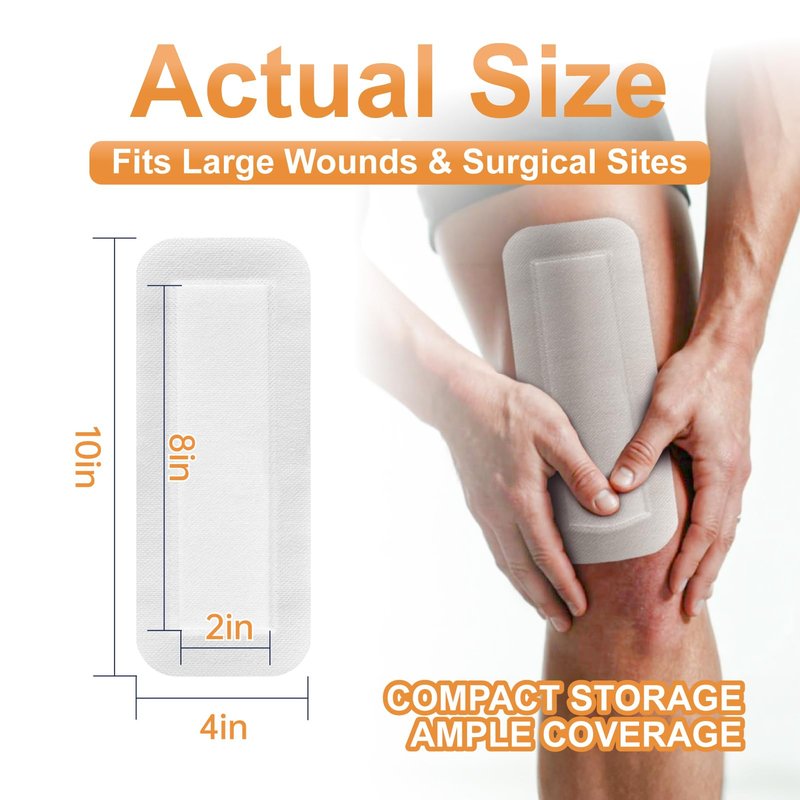 Carbou Island Dressing Bordered Gauze 4"x10" - 25 Sterile Individually Wrapped Pads | Non-Stick Center with Water-Resistant Adhesive Border | Medical Grade Non-Woven Backing for Wound Care & First Aid
