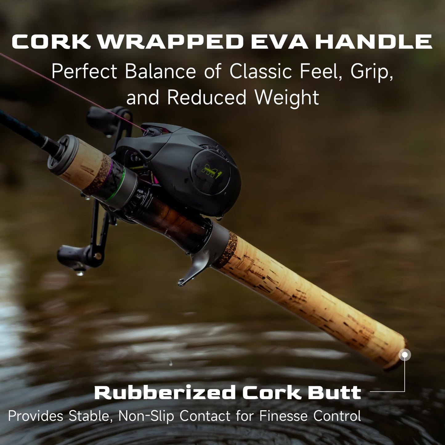 HANDING Magic L BFS Rod 6' Ultralight Fishing Rod 2-Piece for Trout Crappie Bluegill Yellow Perch Sunfish