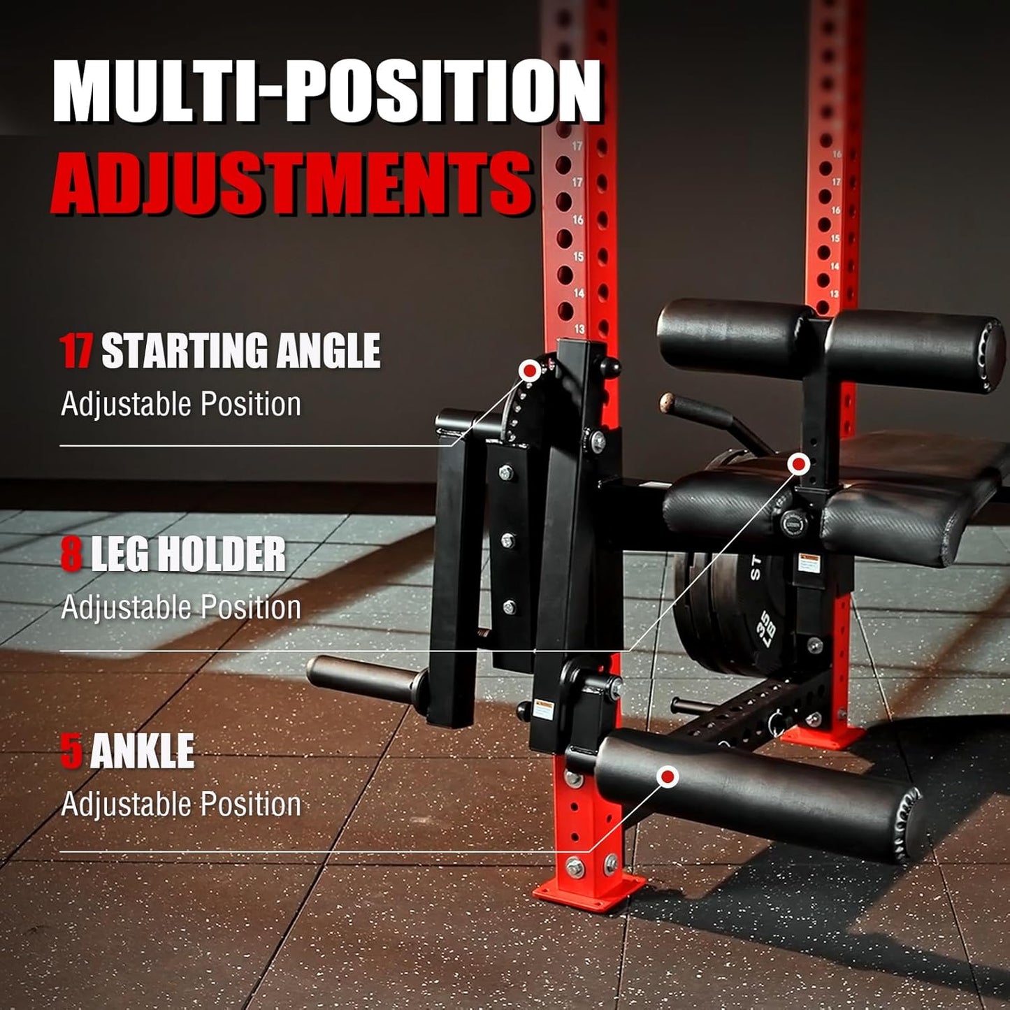 Mikolo Leg Curl & Extension Attachment - Power Cage Rack Accessory for Home Gym | 3" x 3" Compatibility